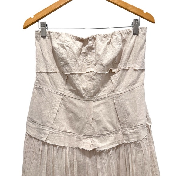 Free People Milan Midi Dress Strapless Cotton Boho Cottagecore Fairy Cream L - Picture 6 of 13